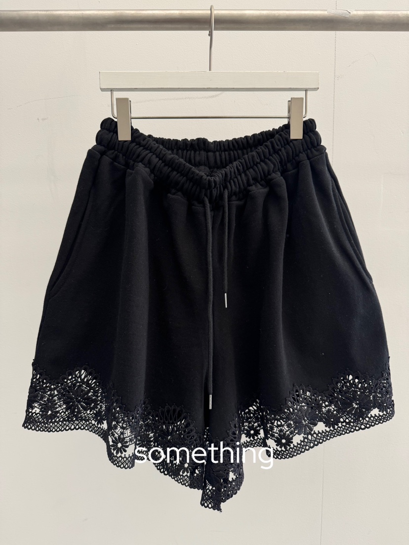 SOMETHING-L/FANCY韓國代購女士新品時尚職業休閑26春夏短褲SOMETHING-L/FANCY短褲圖色4黑