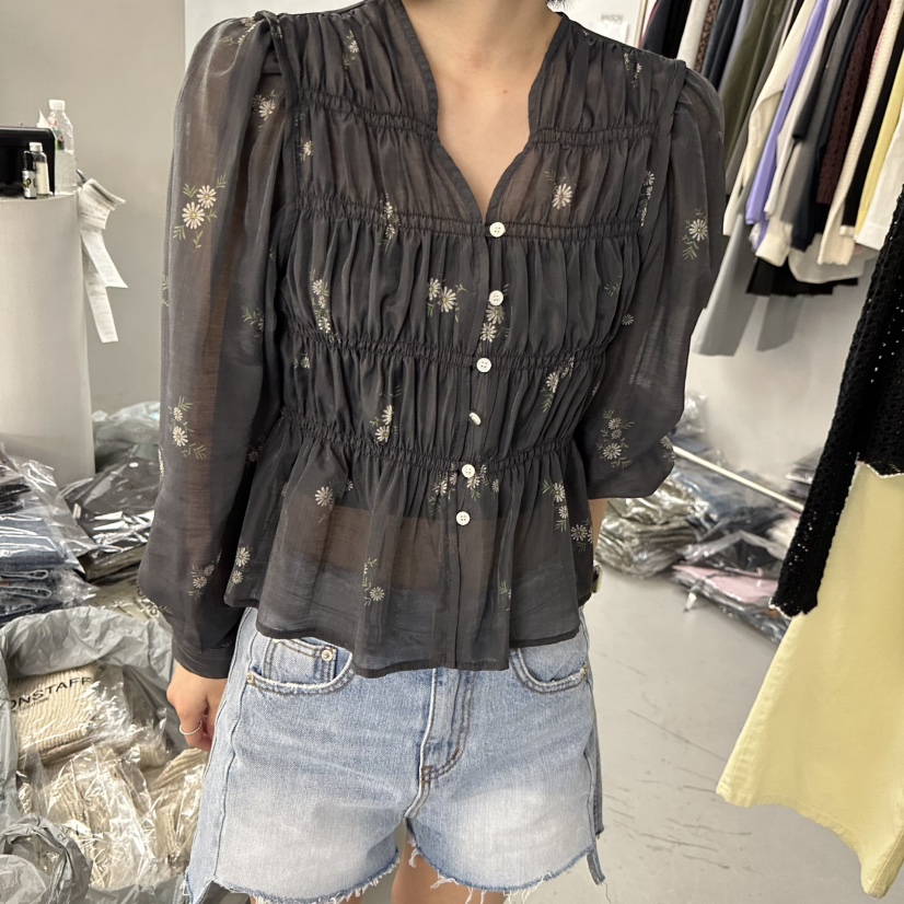 DOUBLE STANDARD/LE SMOKING/MAISONSTAFF韓國東大門直郵女裝新款休閑襯衫蕾絲衫MAISONSTAFF襯衫/蕾絲衫圖色2