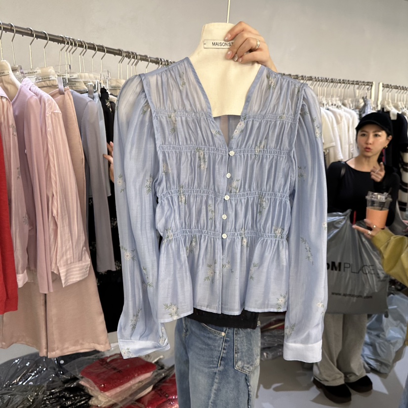 DOUBLE STANDARD/LE SMOKING/MAISONSTAFF韓國東大門直郵女裝新款休閑襯衫蕾絲衫MAISONSTAFF襯衫/蕾絲衫圖色3