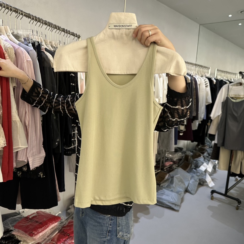 DOUBLE STANDARD/LE SMOKING/MAISONSTAFF韓國直郵實拍女裝新品熱賣吊帶背心不含內搭MAISONSTAFF吊帶/背心圖色3