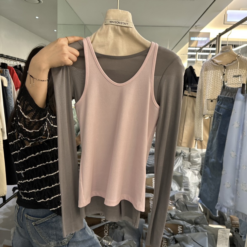 DOUBLE STANDARD/LE SMOKING/MAISONSTAFF韓國直郵實拍女裝新品熱賣吊帶背心不含內搭MAISONSTAFF吊帶/背心圖色4