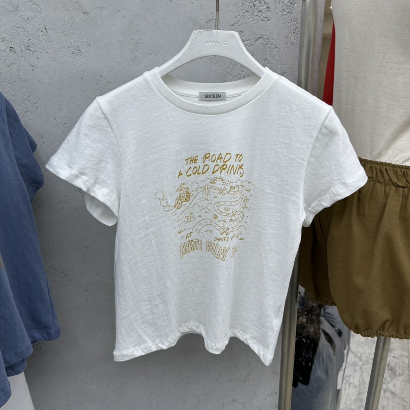 SIXTEEN韓國東大門直郵女士新品人氣26春夏熱賣職業時尚T恤SIXTEENT恤圖色1