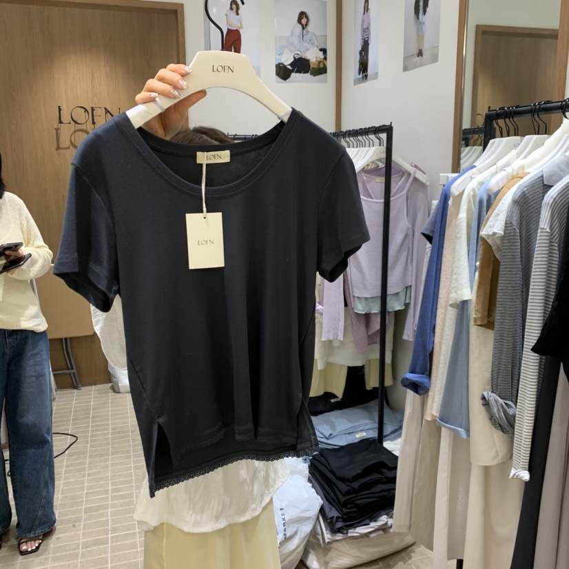 LOFN韓國直郵女裝新品26春夏職業時尚休閑推薦熱賣人氣T恤LOFNT恤圖色4