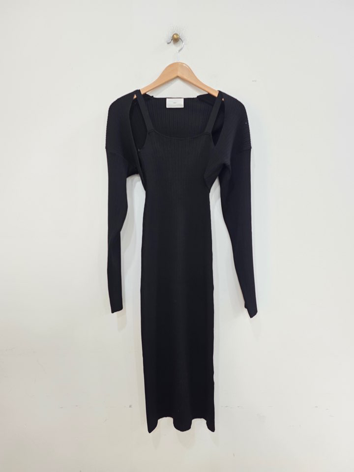 LE MIU韓國直郵女士新品休閑人氣推薦職業熱賣時尚套裝褶裥LE_MIU套裝圖色3黑色