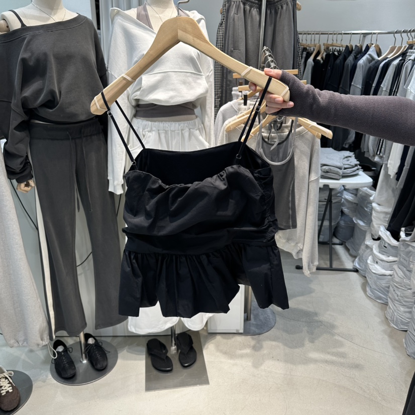 W.FATAL韓國東大門直郵女裝新款26春夏吊帶背心褶皺寬松W.FATAL吊帶/背心