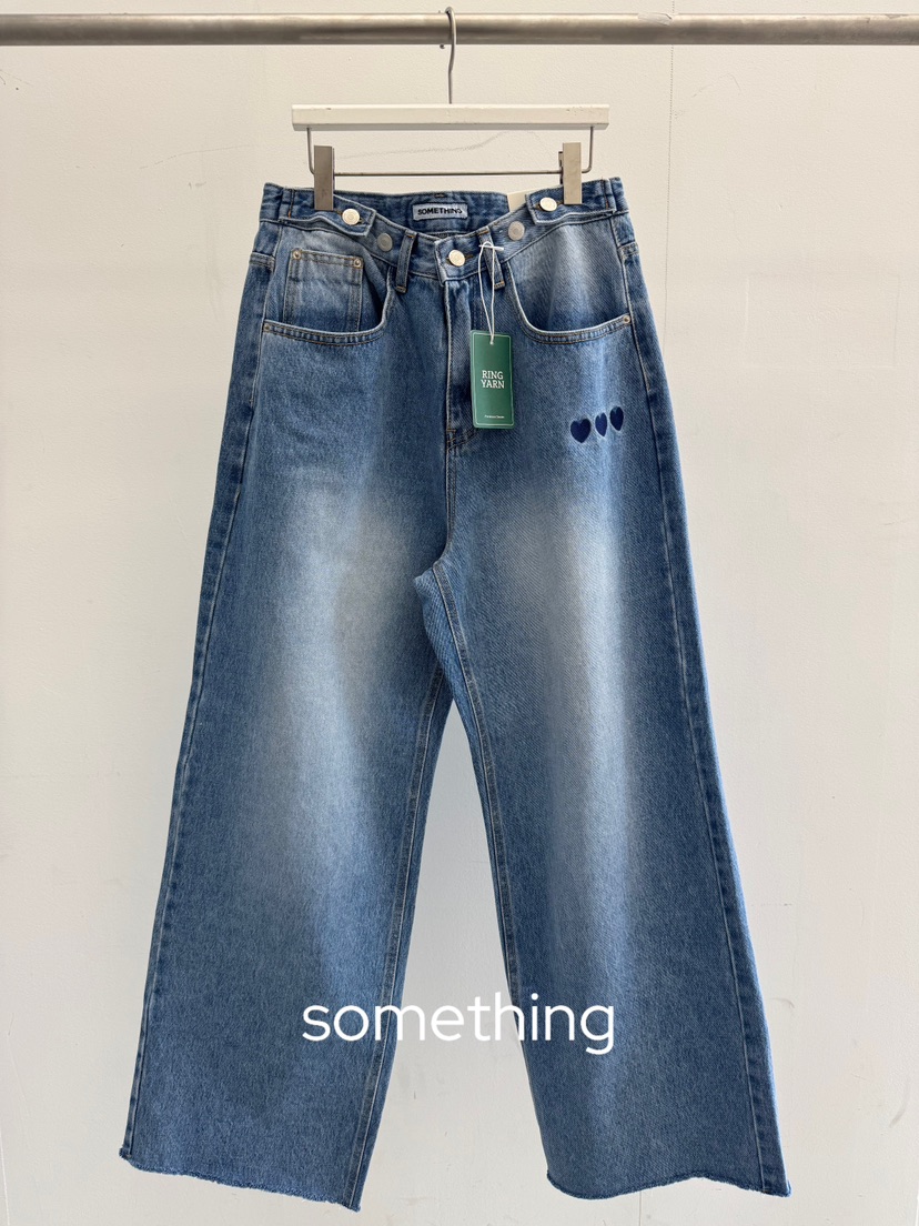 SOMETHING-L/FANCY韓國東大門代購女士新款人氣休閑牛仔褲SOMETHING-L/FANCY牛仔褲圖色1