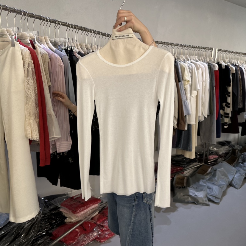 DOUBLE STANDARD/LE SMOKING/MAISONSTAFF韓國代購女裝新款休閑長袖T恤MAISONSTAFF長袖T恤圖色1