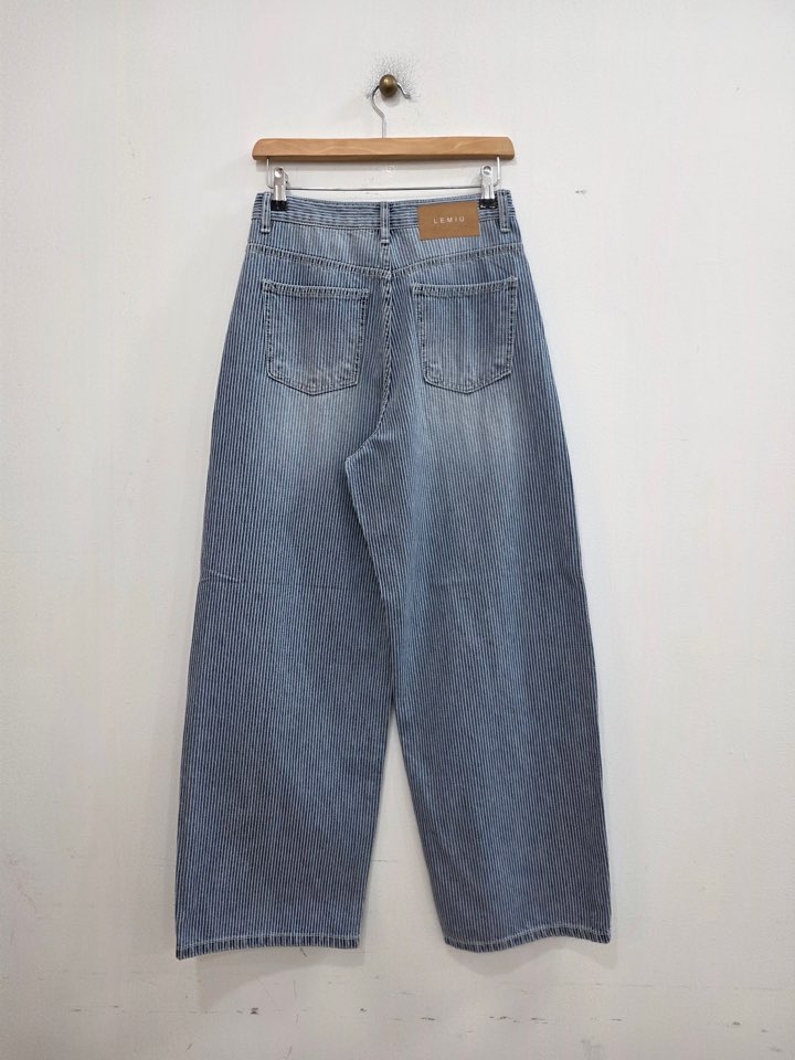 LE MIU韓國東大門代購女士新品26春夏職業時尚牛仔褲條紋LE_MIU牛仔褲