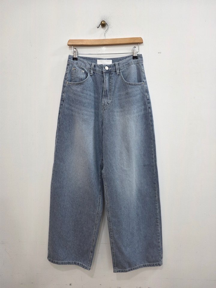 LE MIU韓國東大門代購女士新品26春夏職業時尚牛仔褲條紋LE_MIU牛仔褲圖色1