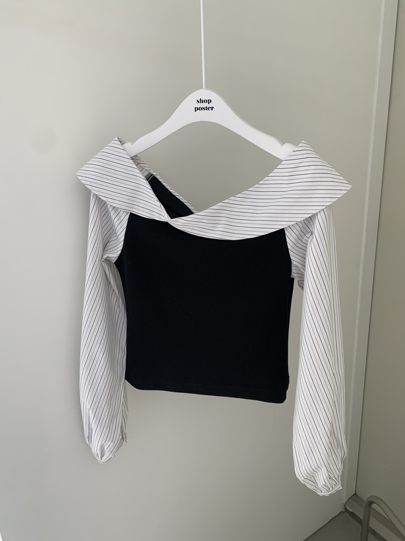 SHOP POSTER韓國東大門代購女裝新品職業時尚人氣長袖T恤SHOP_POSTER長袖T恤圖色2