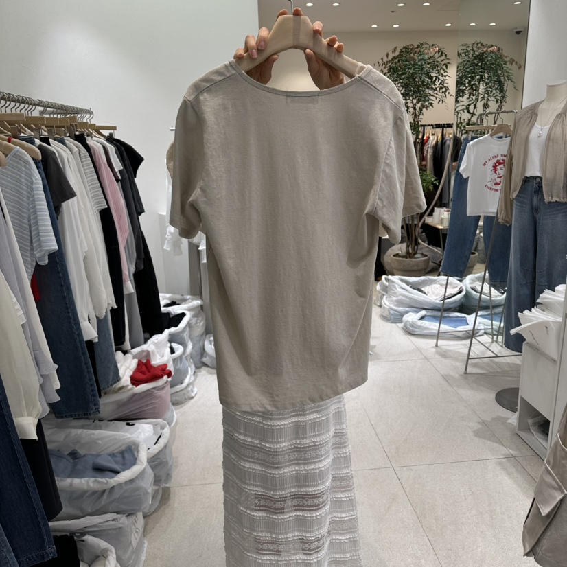 GRACIA韓國東大門直郵女士新品26春夏人氣休閑職業T恤亞麻布GRACIAT恤