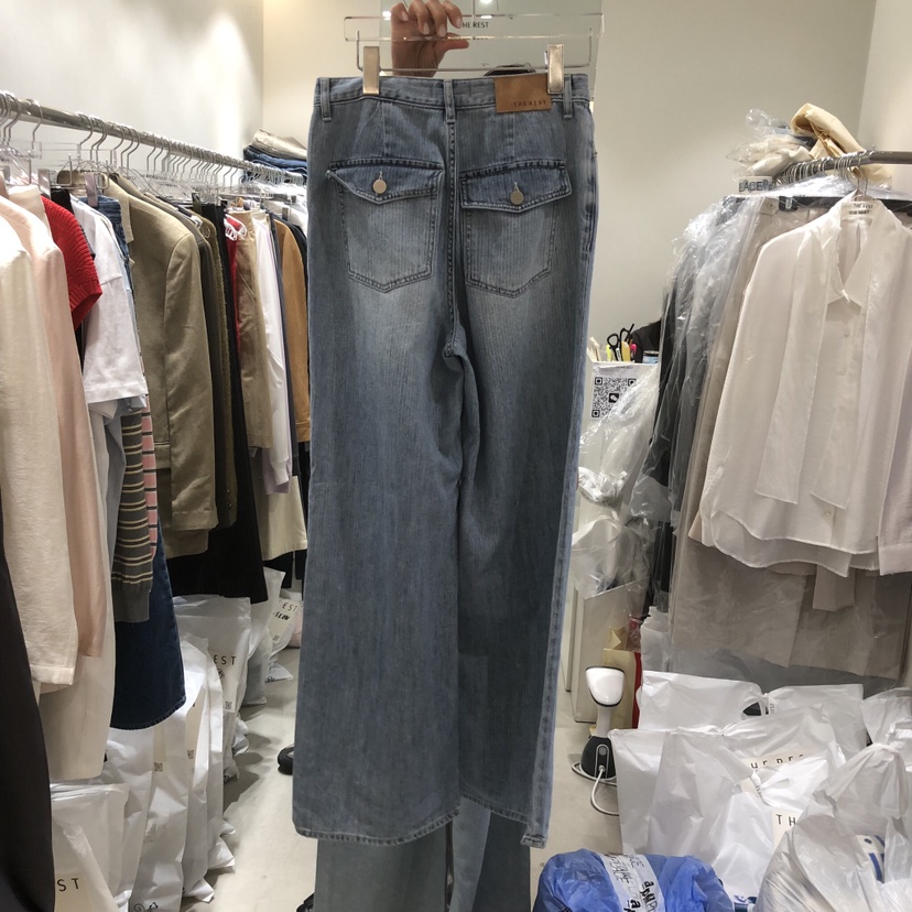 THE REST韓國直郵女士新款人氣職業時尚推薦熱賣牛仔褲口袋THE REST/UNNOEUD牛仔褲