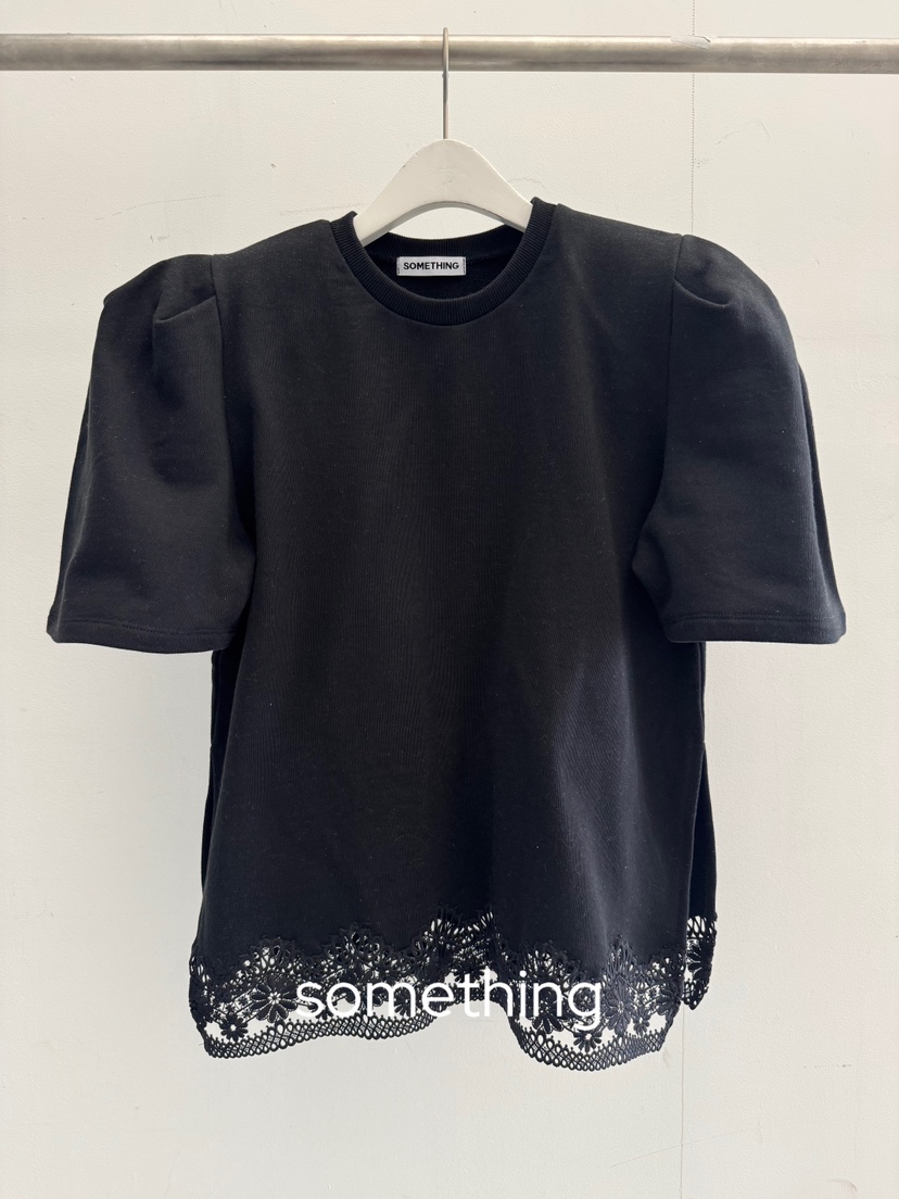 SOMETHING-L/FANCY韓國代購女士新品休閑熱賣襯衫蕾絲衫SOMETHING-L/FANCY襯衫/蕾絲衫圖色2黑