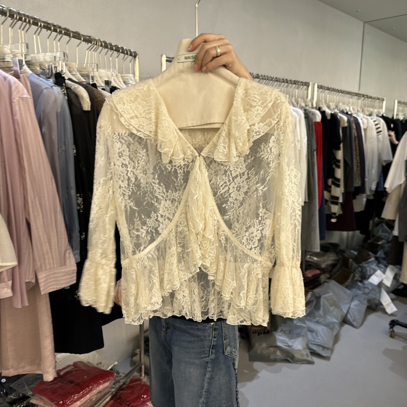 DOUBLE STANDARD/LE SMOKING/MAISONSTAFF韓國直郵女裝新款職業襯衫蕾絲衫MAISONSTAFF襯衫/蕾絲衫圖色1