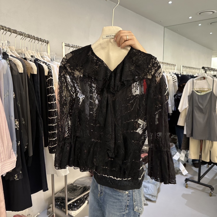DOUBLE STANDARD/LE SMOKING/MAISONSTAFF韓國直郵女裝新款職業襯衫蕾絲衫MAISONSTAFF襯衫/蕾絲衫圖色2
