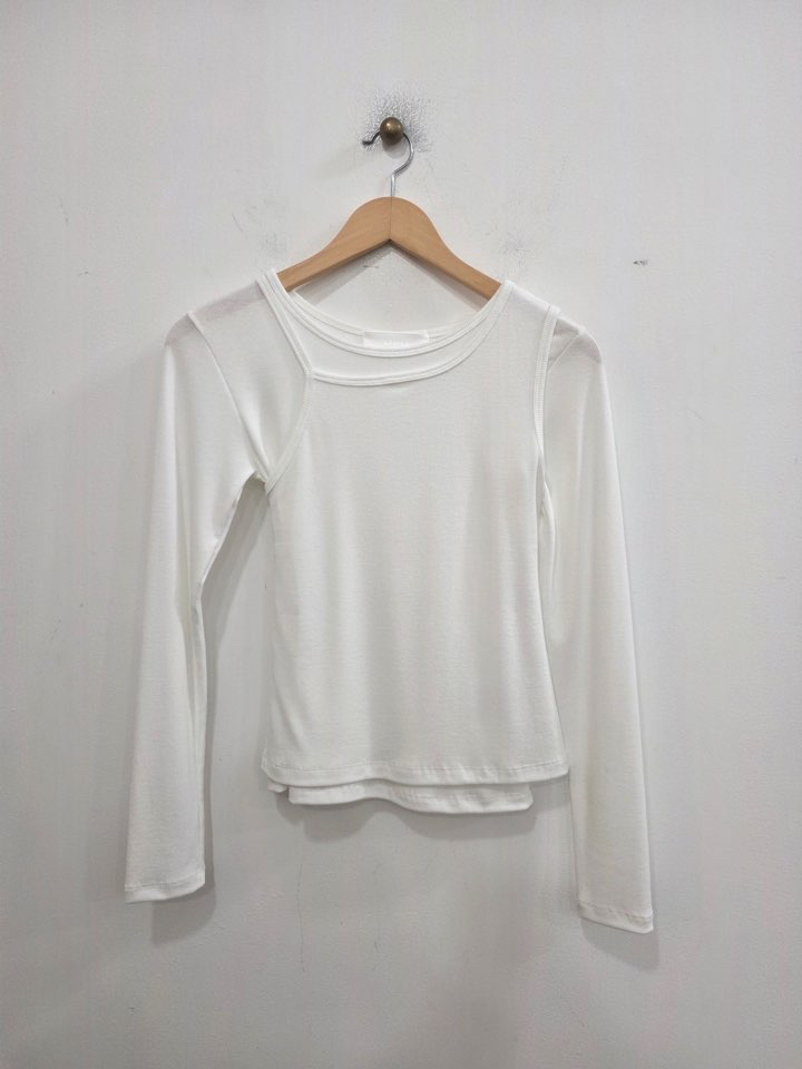 LE MIU韓國東大門代購女士新款職業推薦休閑26春夏長袖T恤LE_MIU長袖T恤圖色1