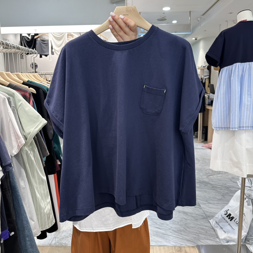 REVE-L韓國代購女裝新品推薦休閑26春夏時尚人氣T恤口袋REVE-LT恤圖色4