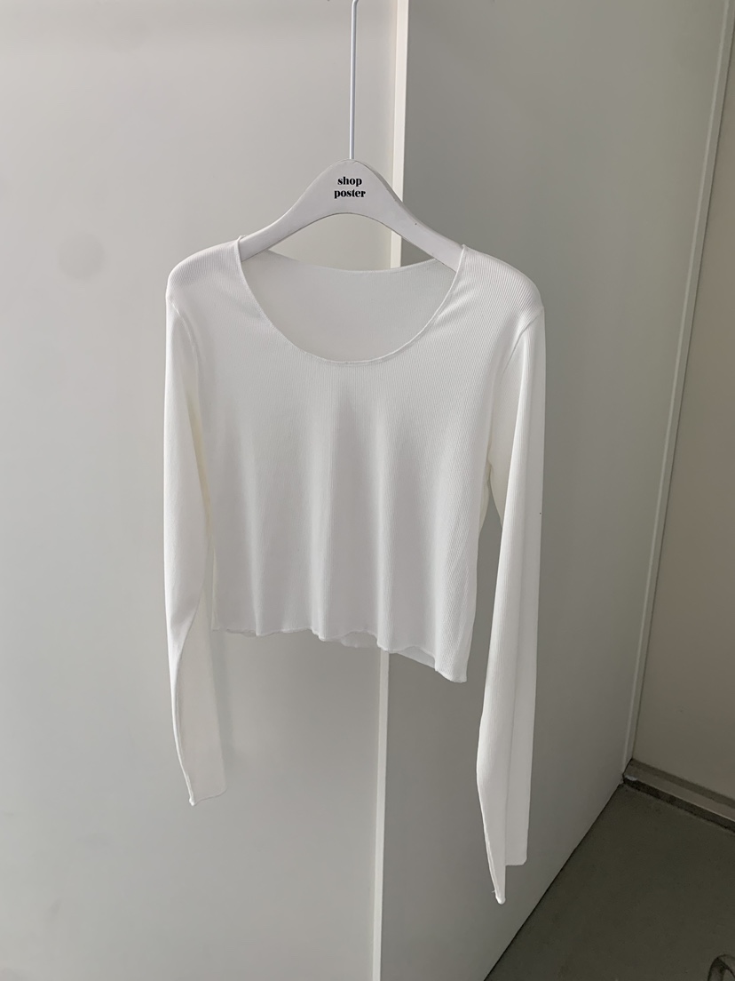 SHOP POSTER韓國直郵女士新款26春夏休閑推薦職業長袖T恤SHOP_POSTER長袖T恤圖色1