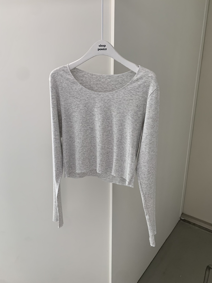 SHOP POSTER韓國直郵女士新款26春夏休閑推薦職業長袖T恤SHOP_POSTER長袖T恤圖色2