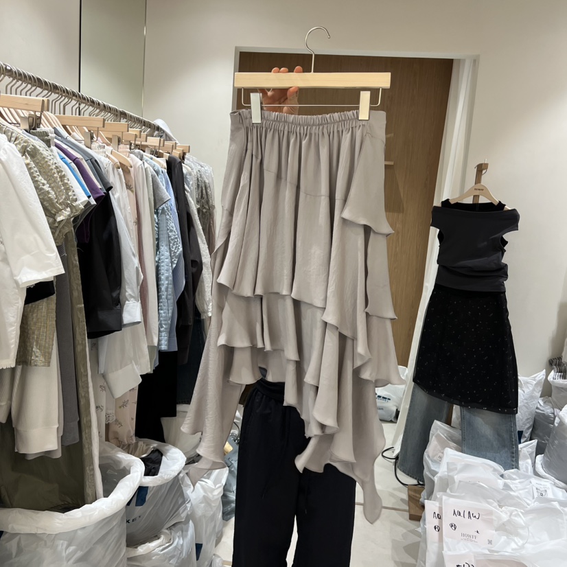 HOWFF韓國直郵實拍女士新品時尚休閑推薦半身裙中短裙荷葉邊HOWFF半身裙/中短裙