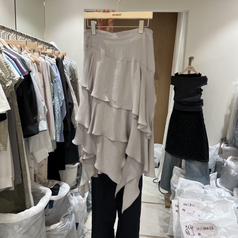 HOWFF韓國直郵實拍女士新品時尚休閑推薦半身裙中短裙荷葉邊HOWFF半身裙/中短裙圖色2