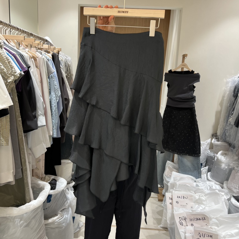 HOWFF韓國直郵實拍女士新品時尚休閑推薦半身裙中短裙荷葉邊HOWFF半身裙/中短裙圖色3