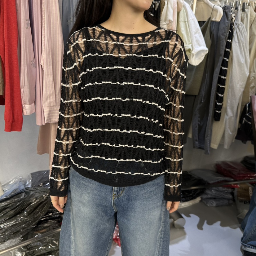 DOUBLE STANDARD/LE SMOKING/MAISONSTAFF韓國直郵實拍女裝新款休閑針織衫MAISONSTAFF針織衫圖色1