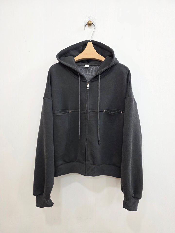 LE MIU韓國直郵女裝新款職業26春夏推薦夾克連帽衫水洗拉鏈LE_MIU夾克圖色2