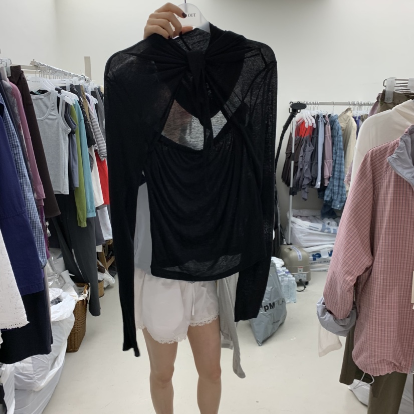 SOLD OUT韓國東大門直郵女裝新品26春夏推薦長袖T恤連帽衫SOLD OUT長袖T恤圖色3
