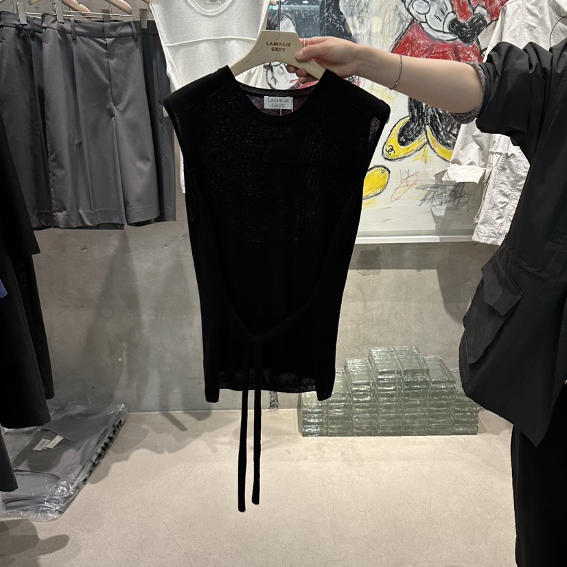 LAMAGIEPIE/LAMAGIE GREY韓國東大門直郵女裝新品熱賣吊帶背心LAMAGIEPIE/LAMAGIE GREY吊帶/背心圖色3黑色