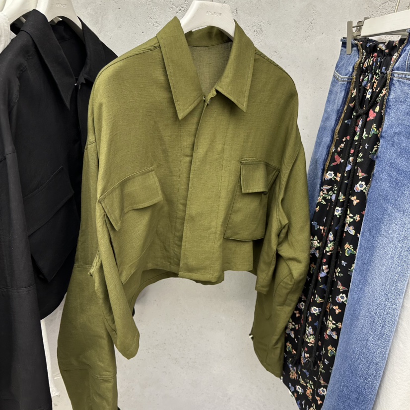 SIXTEEN韓國東大門代購女士新品熱賣職業人氣推薦夾克亞麻布SIXTEEN夾克圖色1