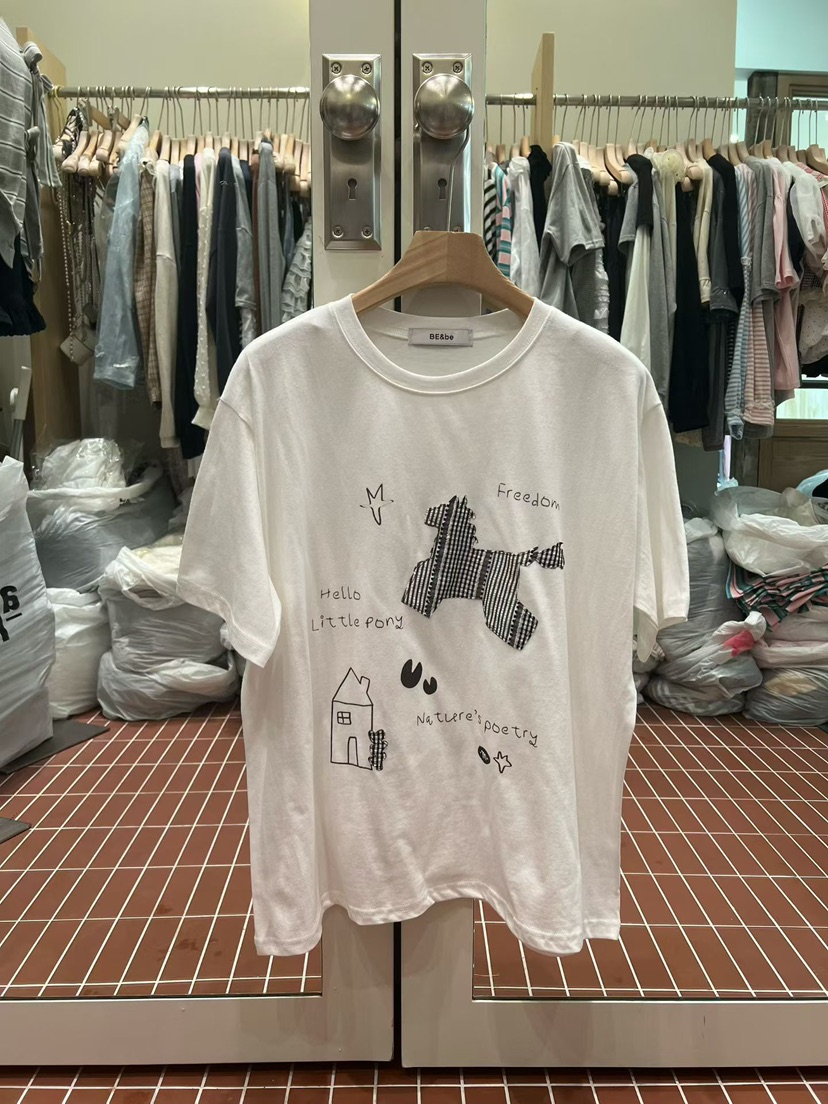 BE&amp;BE韓國直郵實拍女士新款人氣休閑26春夏熱賣職業T恤BE&beT恤圖色1