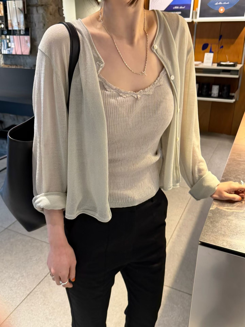 ARKIE/TAF韓國直郵女士新款推薦職業人氣時尚針織衫透明ARKIE/TAF針織衫