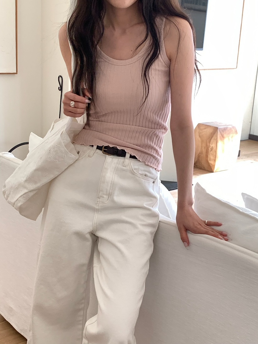 BLEECKER韓國直郵女士新品時尚休閑人氣熱賣吊帶背心羅紋BLEECKER吊帶/背心