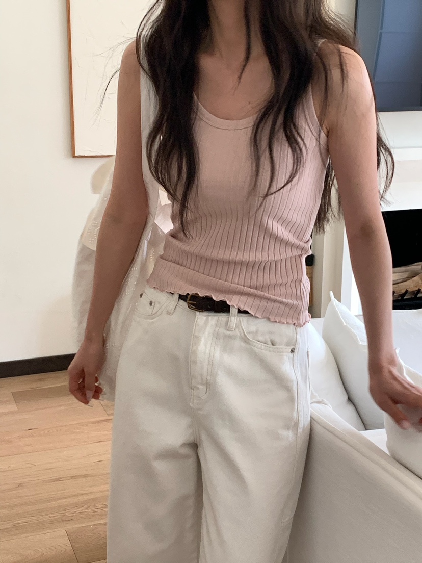 BLEECKER韓國直郵女士新品時尚休閑人氣熱賣吊帶背心羅紋BLEECKER吊帶/背心