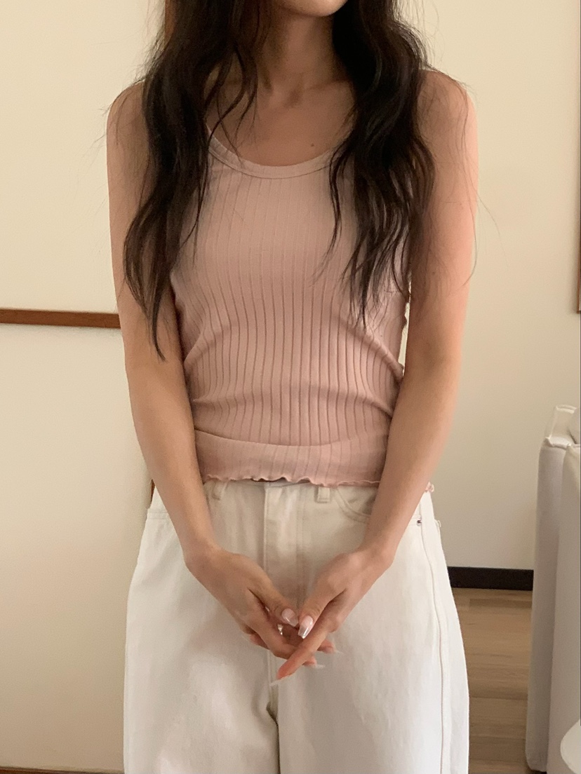 BLEECKER韓國直郵女士新品時尚休閑人氣熱賣吊帶背心羅紋BLEECKER吊帶/背心