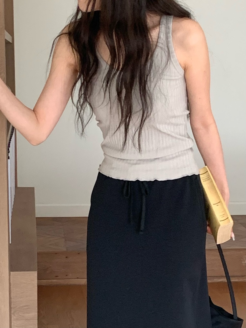 BLEECKER韓國直郵女士新品時尚休閑人氣熱賣吊帶背心羅紋BLEECKER吊帶/背心