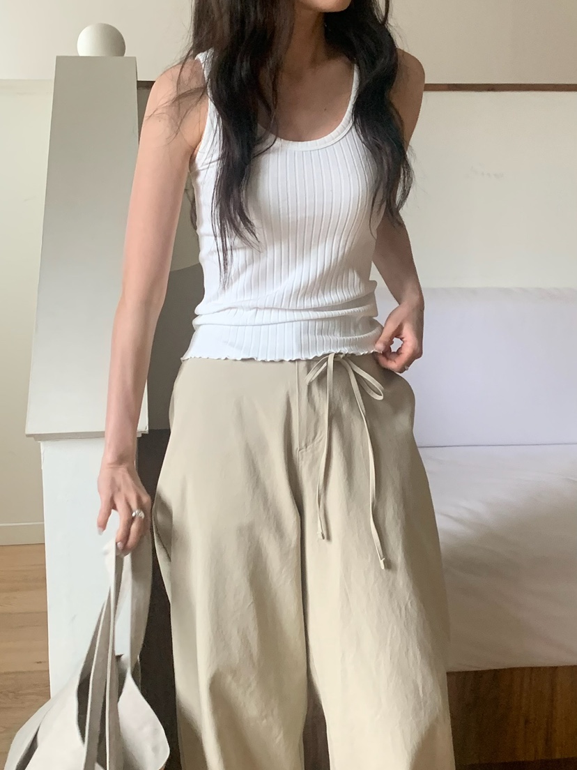 BLEECKER韓國直郵女士新品時尚休閑人氣熱賣吊帶背心羅紋BLEECKER吊帶/背心