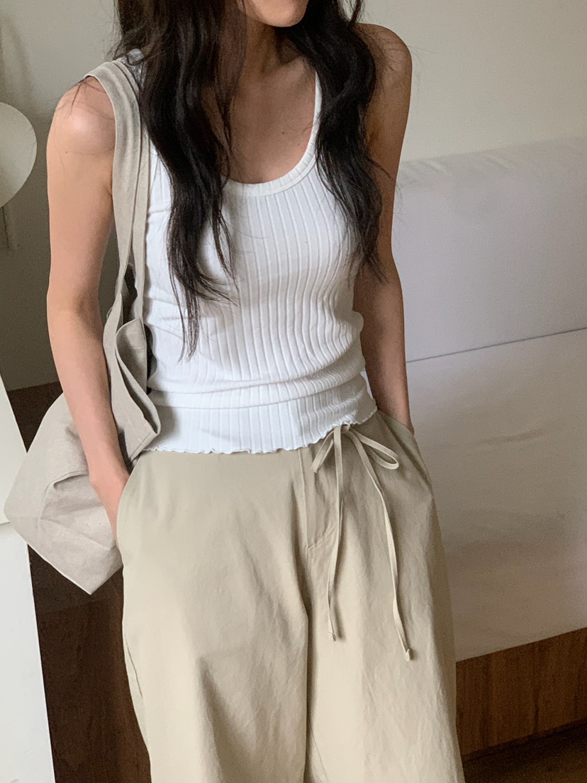 BLEECKER韓國直郵女士新品時尚休閑人氣熱賣吊帶背心羅紋BLEECKER吊帶/背心