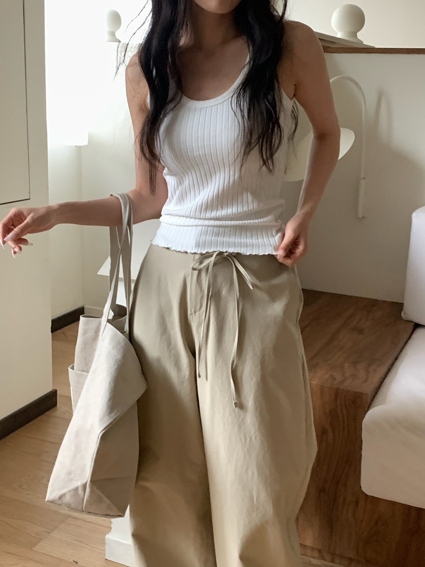 BLEECKER韓國直郵女士新品時尚休閑人氣熱賣吊帶背心羅紋BLEECKER吊帶/背心