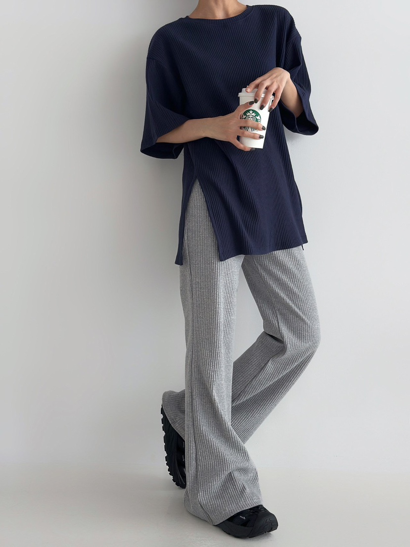 ANGLOG BEIGE韓國代購女裝新款職業時尚人氣休閑休閑褲羅紋ANGLOG BEIGE休閑褲