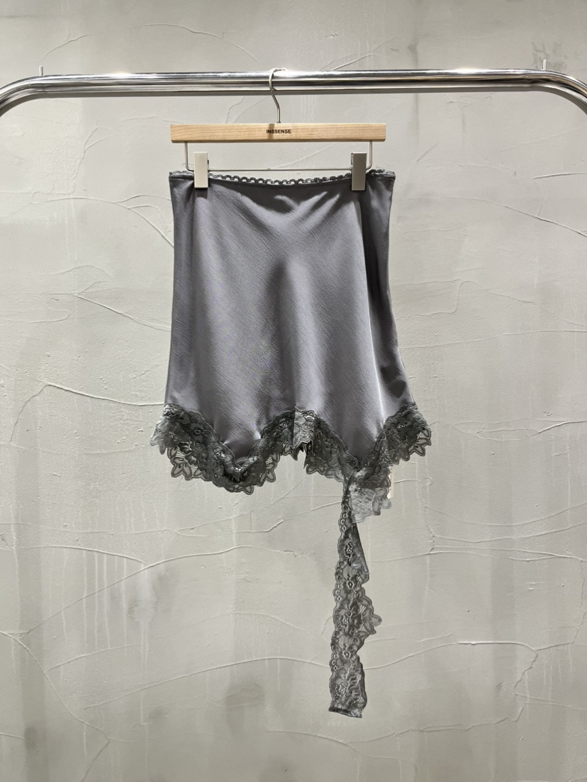 INSSENSE-A韓國直郵女裝新款26春夏半身裙中短裙不對稱蕾絲INSSENSE-A半身裙/中短裙圖色2