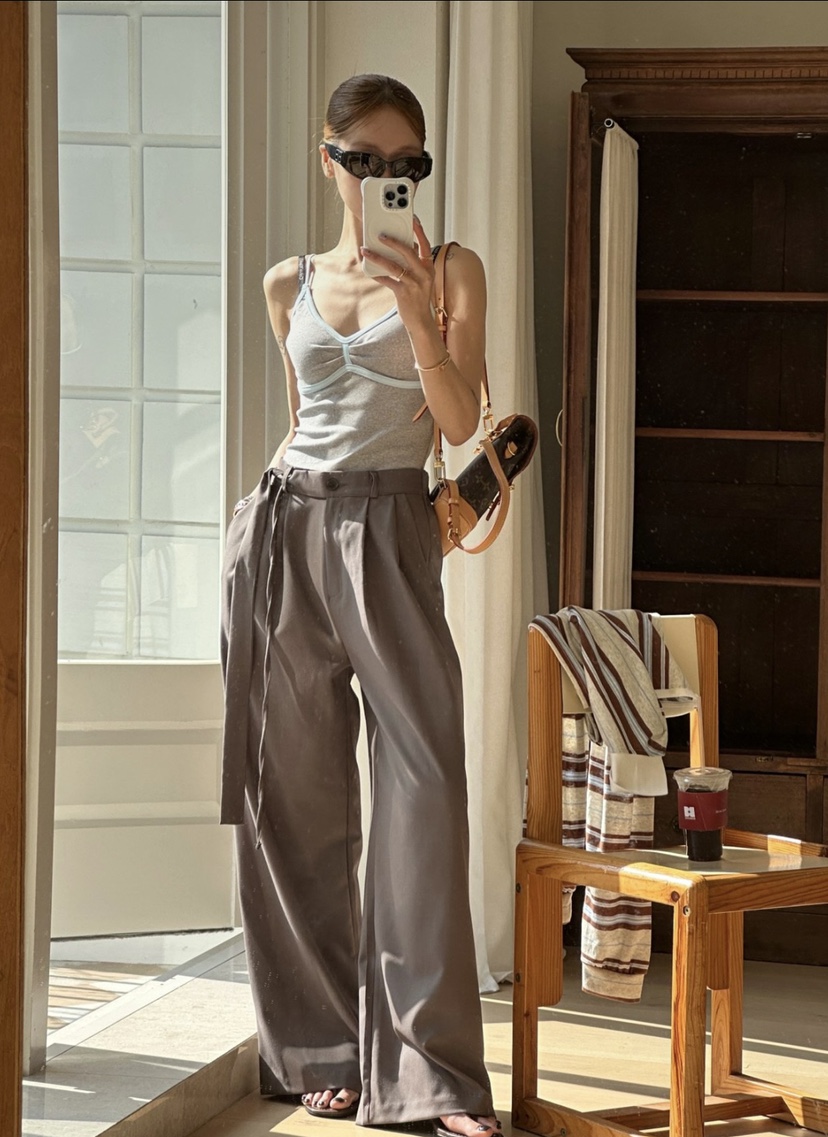 ZEROZERO韓國直郵實拍女裝新品推薦職業時尚人氣休閑褲褶裥ZEROZERO休閑褲