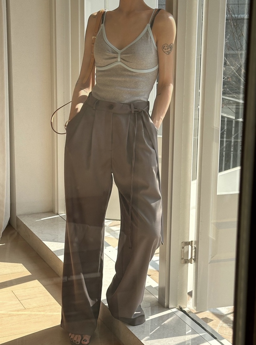 ZEROZERO韓國直郵實拍女裝新品推薦職業時尚人氣休閑褲褶裥ZEROZERO休閑褲