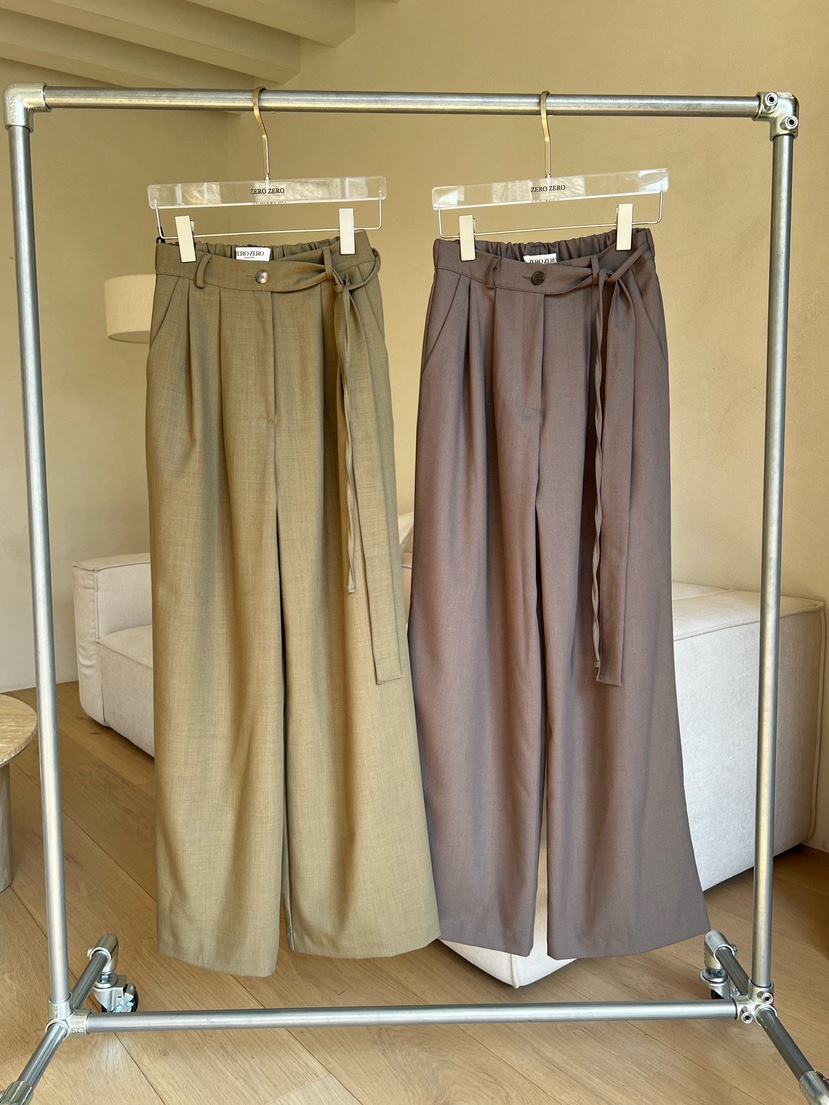ZEROZERO韓國直郵實拍女裝新品推薦職業時尚人氣休閑褲褶裥ZEROZERO休閑褲