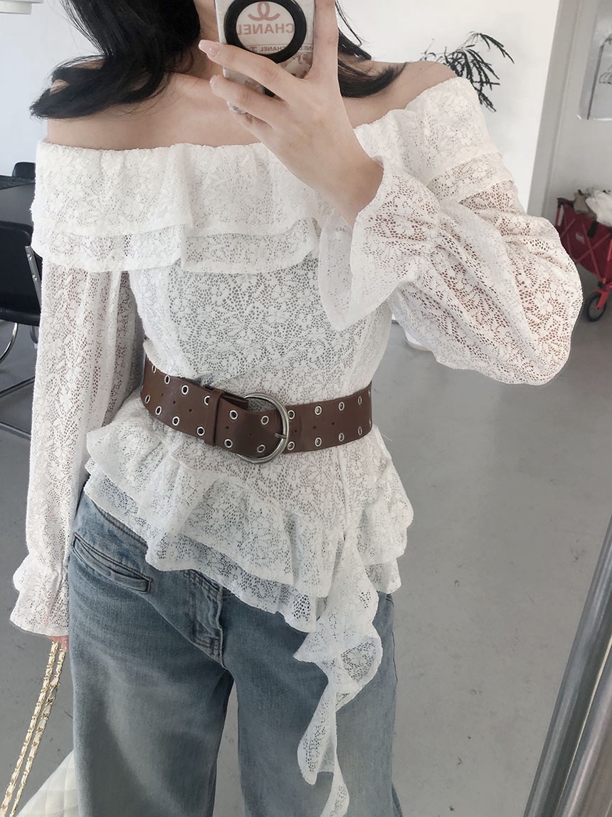 바츠韓國代購女裝新品人氣推薦26春夏襯衫蕾絲衫不含腰帶Vatz襯衫/蕾絲衫