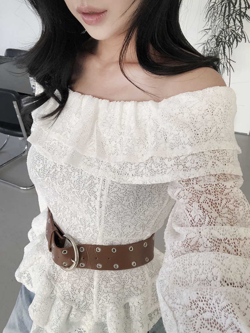 바츠韓國代購女裝新品人氣推薦26春夏襯衫蕾絲衫不含腰帶Vatz襯衫/蕾絲衫