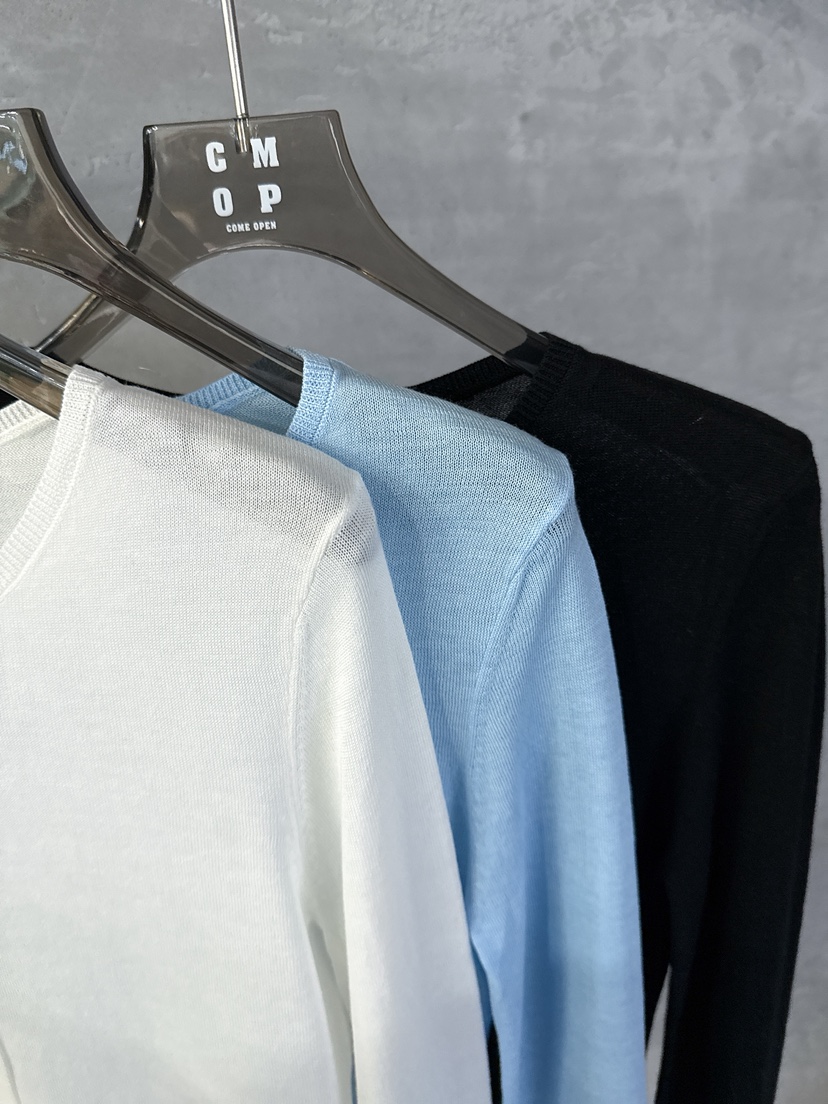 COME OPEN/HAPER韓國東大門代購女士新品26春夏針織衫真絲圓領開衫COME OPEN/HAPER針織衫