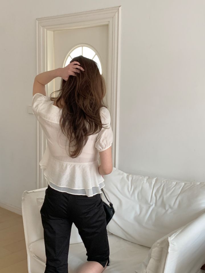 CRONG韓國直郵女裝新品熱賣人氣職業休閑推薦26春夏襯衫蕾絲衫CRONG襯衫/蕾絲衫