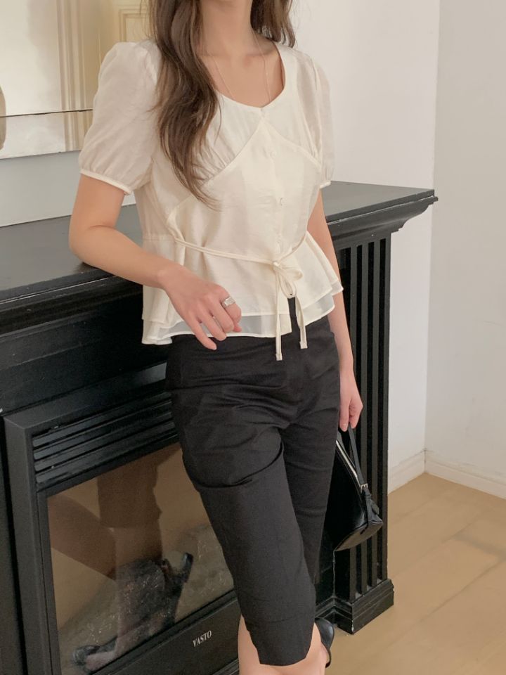 CRONG韓國直郵女裝新品熱賣人氣職業休閑推薦26春夏襯衫蕾絲衫CRONG襯衫/蕾絲衫